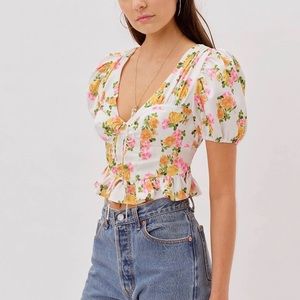 For Love & Lemons Emma Blouse Sz Small